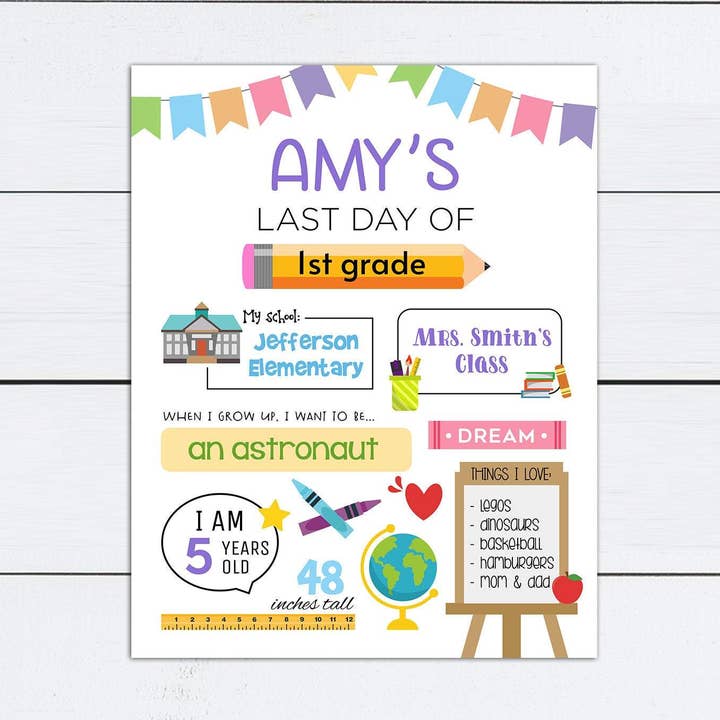 First and Last Day of School Reusable Sign for wholesale by La Design Boutique