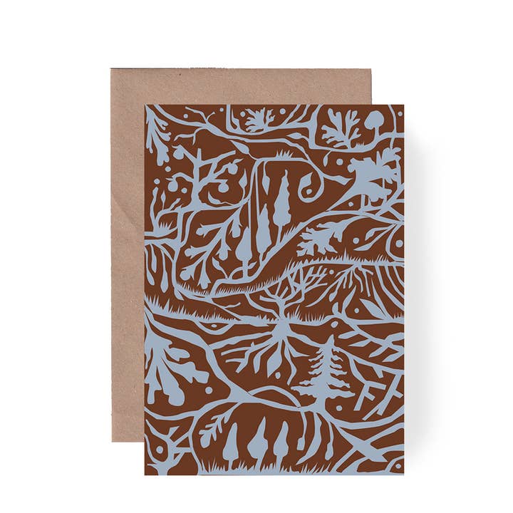 Brown forest floral recycled - Greeting Card for wholesale by Tomekah George