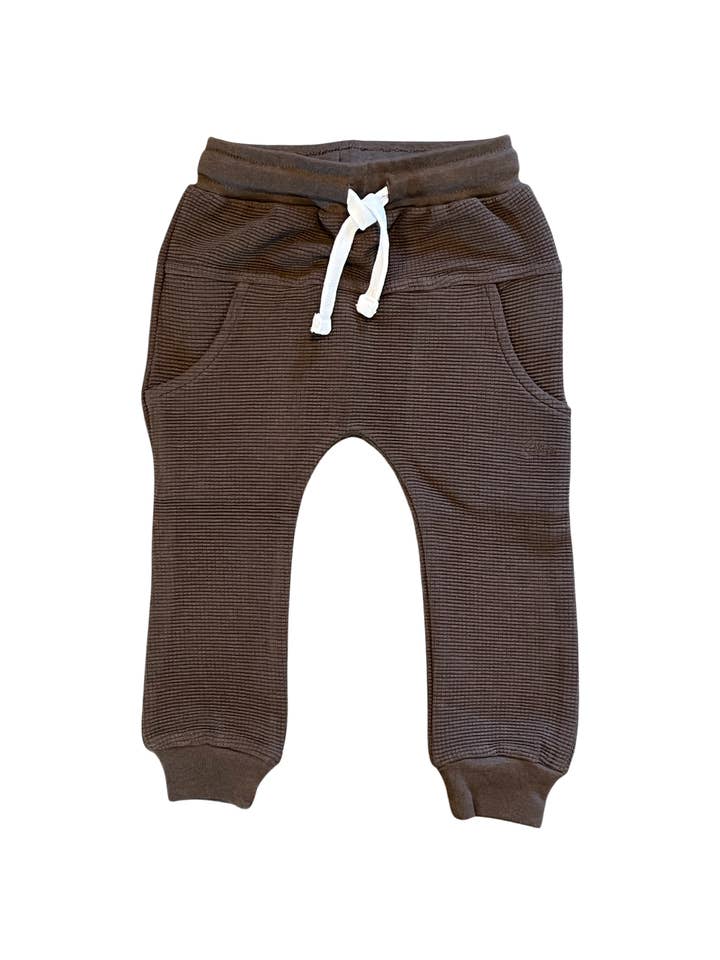 Laree + Co. - Wholesale Lounge Sweatpants/Joggers - Kids - Cocoa Waffle Knit Joggers