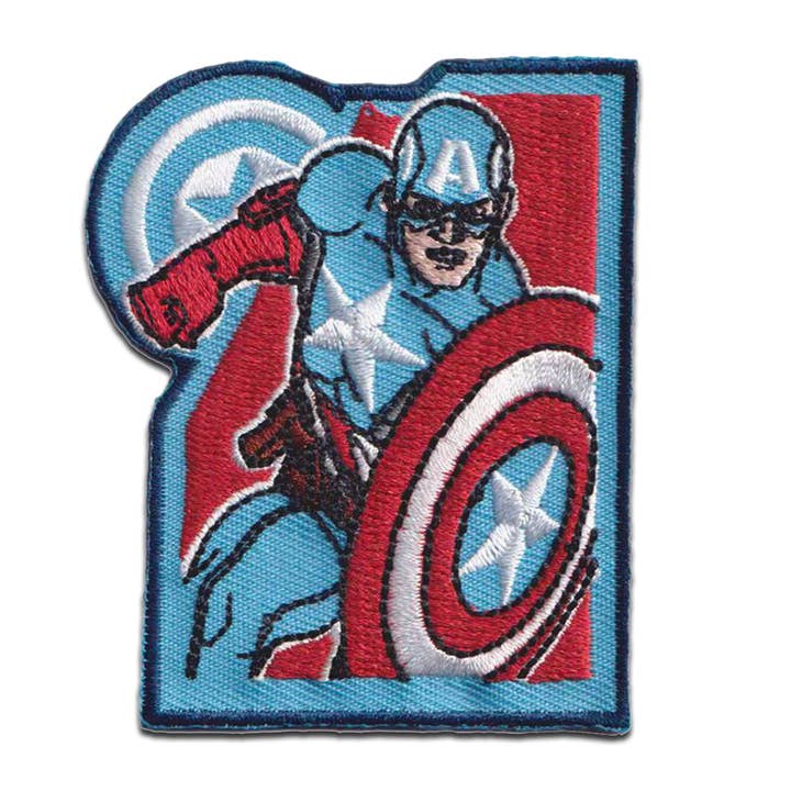 blue Marvel Avengers Captain America Shield Patch for wholesale on Faire