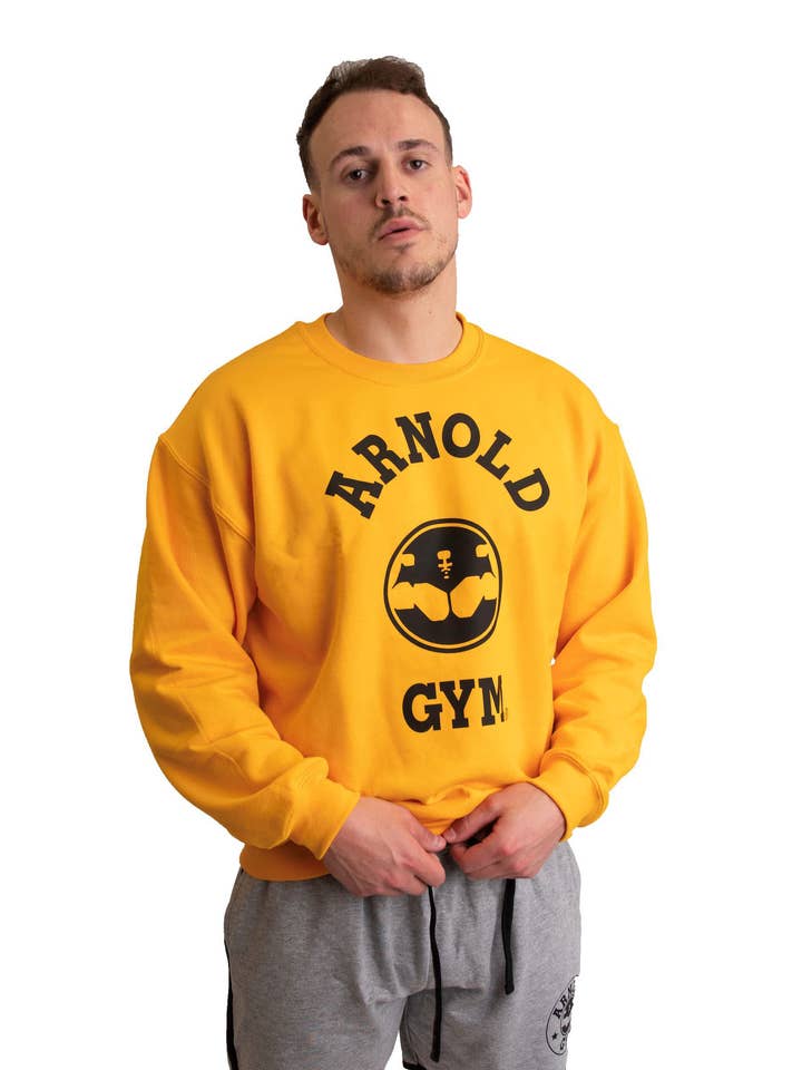 Arnold's Iconic Gym Sweatshirt - Gold for wholesale by Arnold Gym
