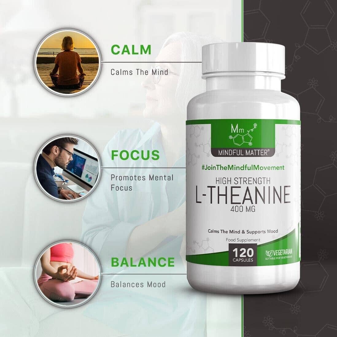 Focus Supplements - Wholesale Oral supplement/vitamin - L-Theanine From Green Tea Extract (400mg) 120 Capsules3
