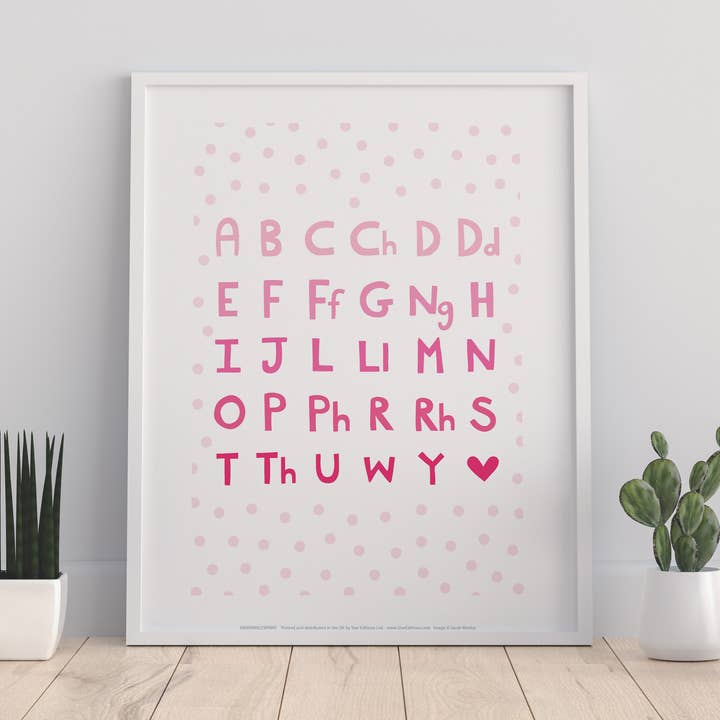 Walisisk alfabet 4 - 11X14“ Premium kunsttryk for engroshandel hos Star Editions