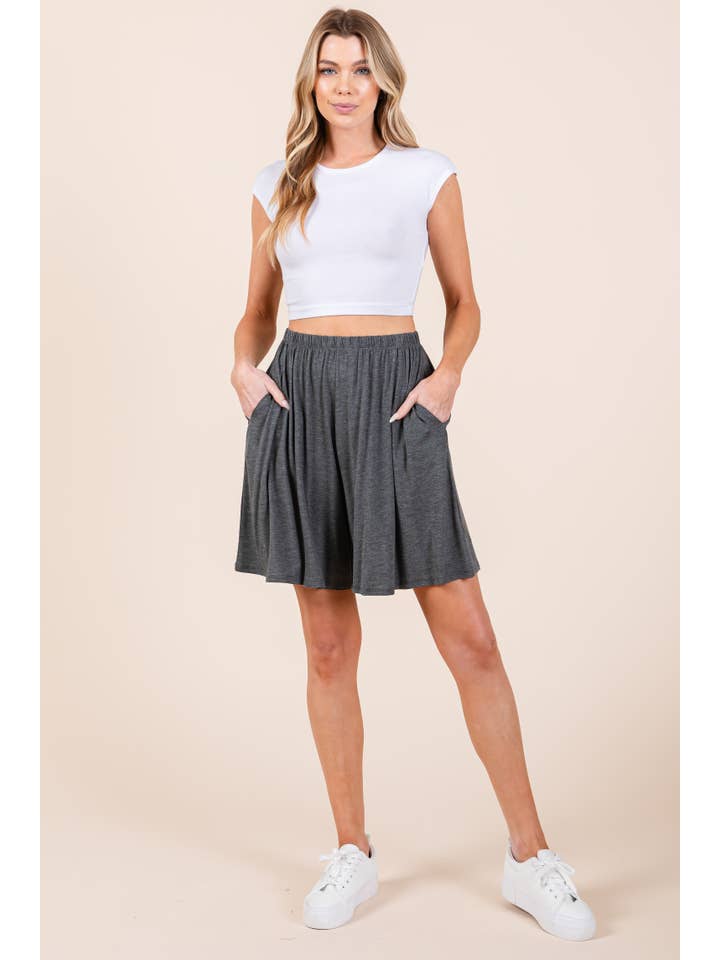 BOMBOM - Wholesale Shorts - Women's - PA1038 CASUAL ELASTIC WAISTBAND SHORTS4