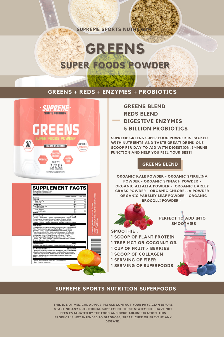 Supreme Sports Nutrition - Wholesale Protein/Superfood Powder - Supreme Greens Superfood Powder1
