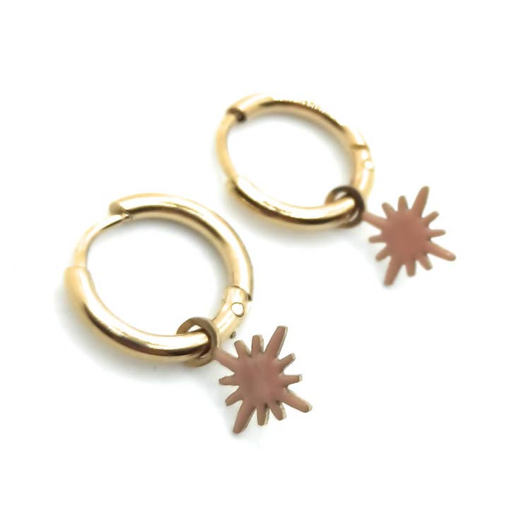 BRANDELIA - Wholesale Dangle Earrings - Pendant Earrings · Nude Star Gold Hoop4