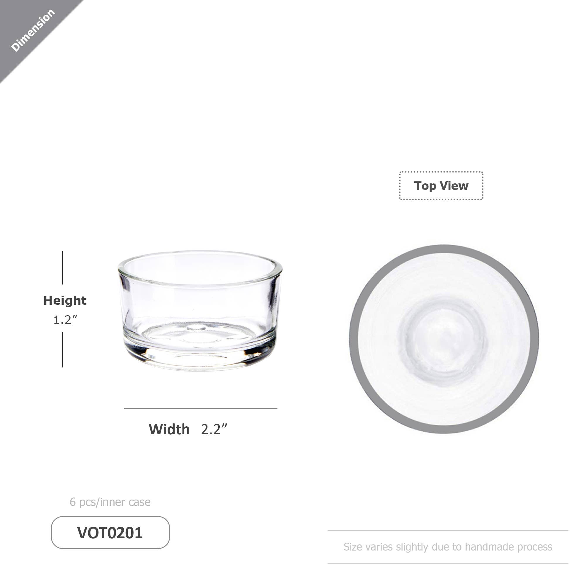 WGV International - Wholesale Candle Holder - WGV Clear Glass Tealight Candle Holder - 2" x 1.25"H2