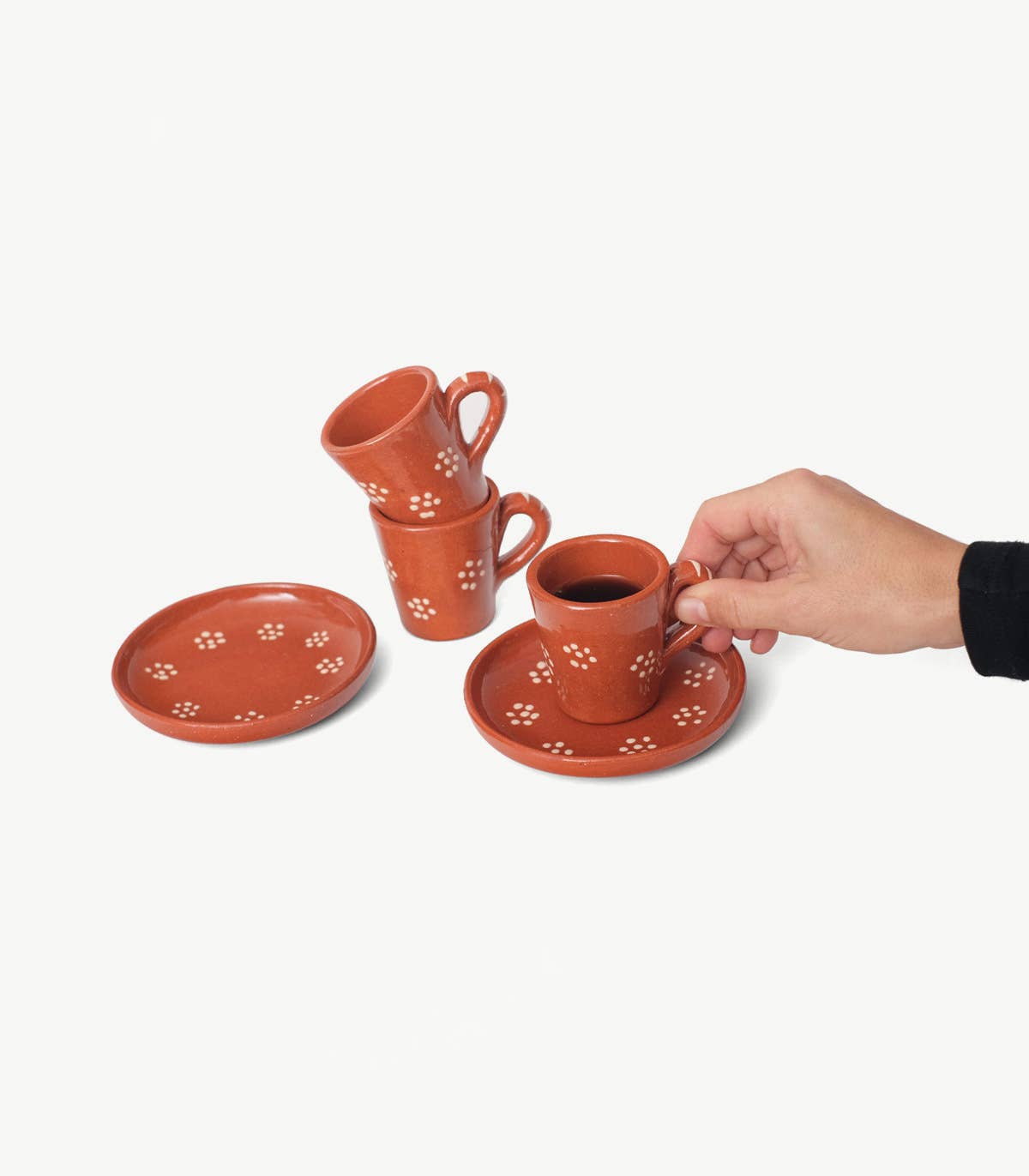 Casa Atlântica - Wholesale Coffee/Tea Cup - Clay coffee cups with saucer with floral motifs4