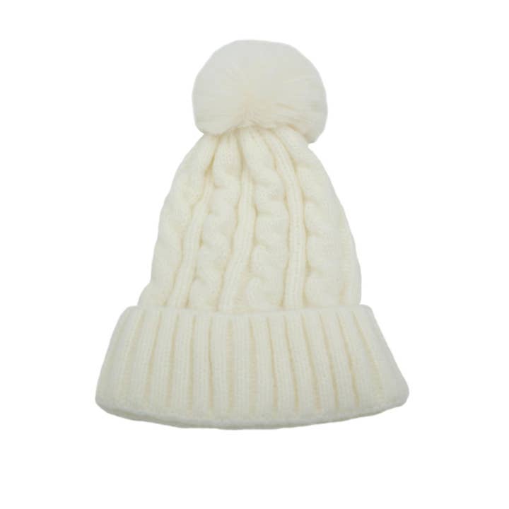 Pom Kabel Strik Beanie for engroshandel hos Pop Confetti