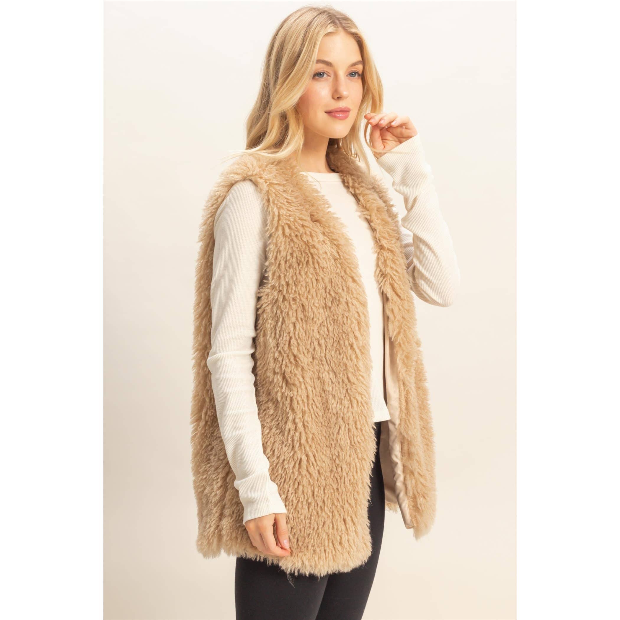 HYFVE - Vente Veste sans manches – femme - Gilet en laine floue4
