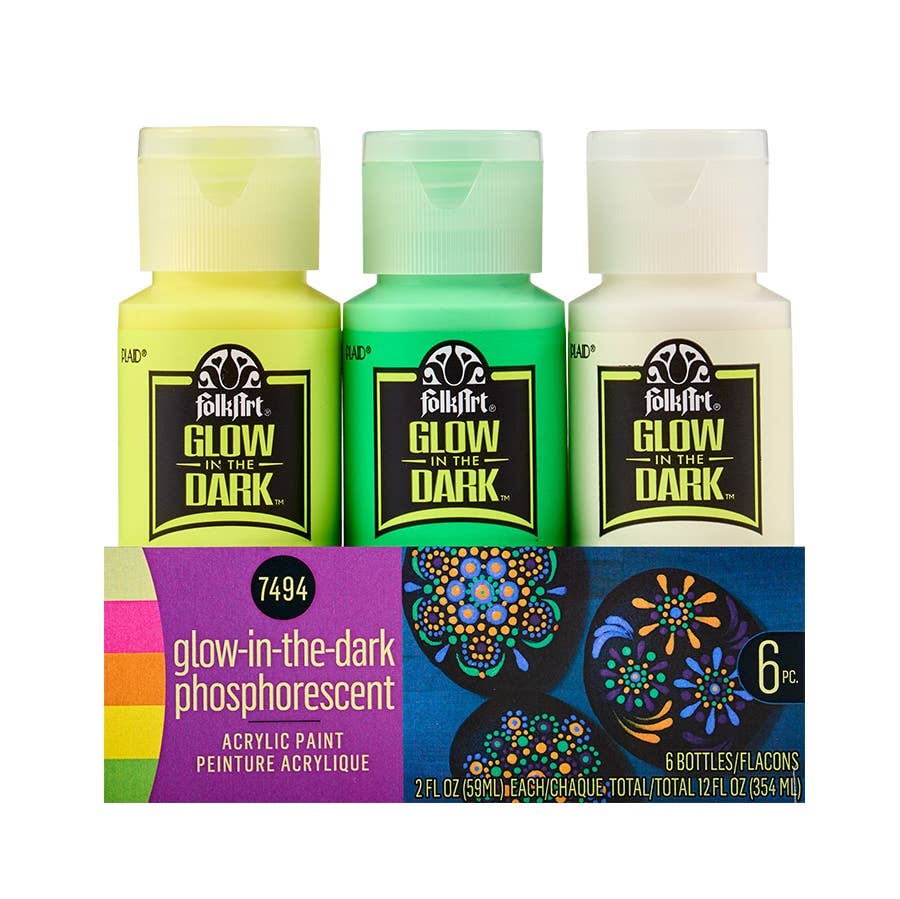 Plaid Crafts - Wholesale Acrylic Paint - FolkArt ® Glow-in-the-Dark Paint Set - 4-Piece0