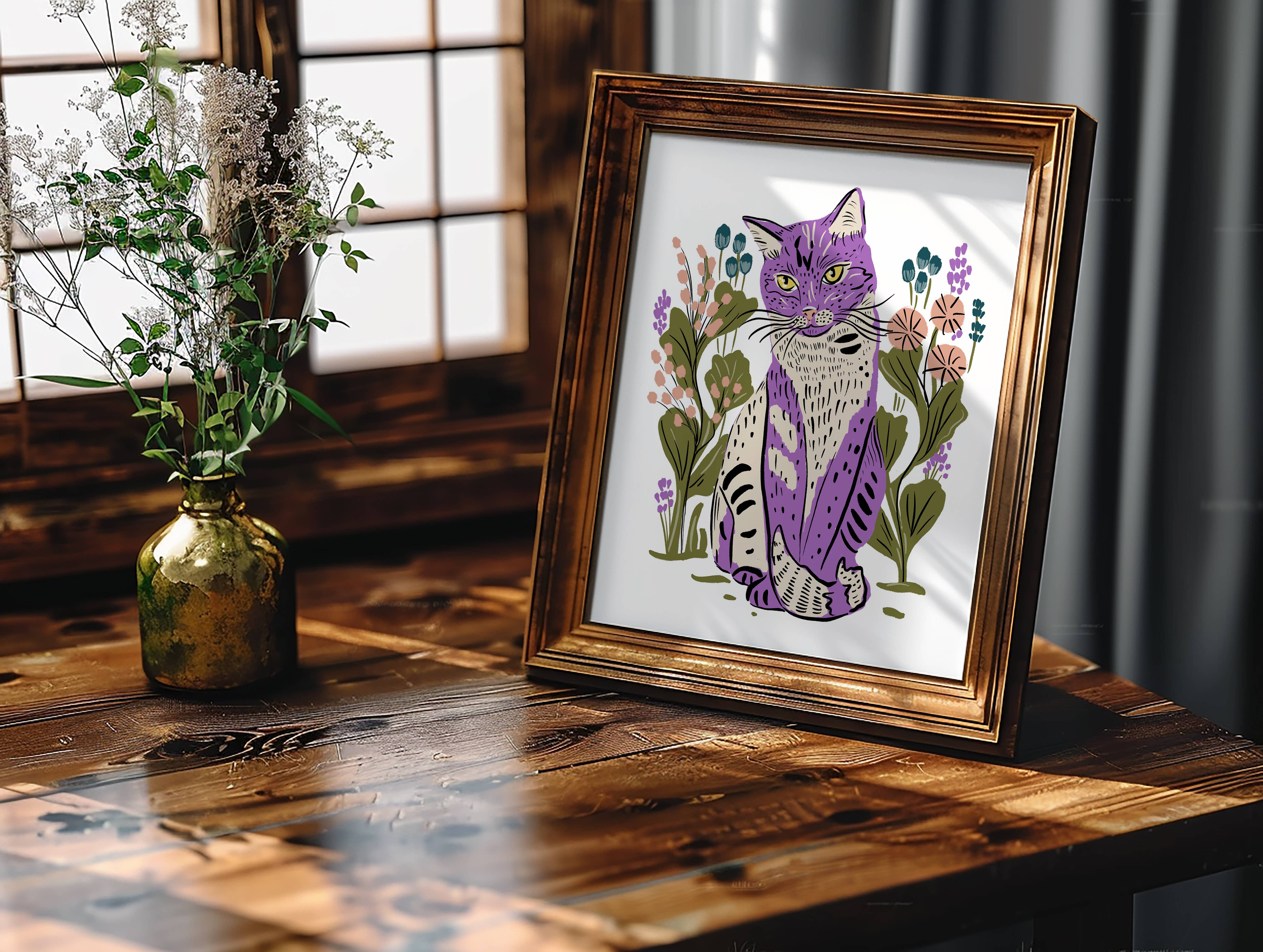 Tara Reed - Wholesale Art Print - "Miro Cat" - 8" x 10" Giclée Art Print2