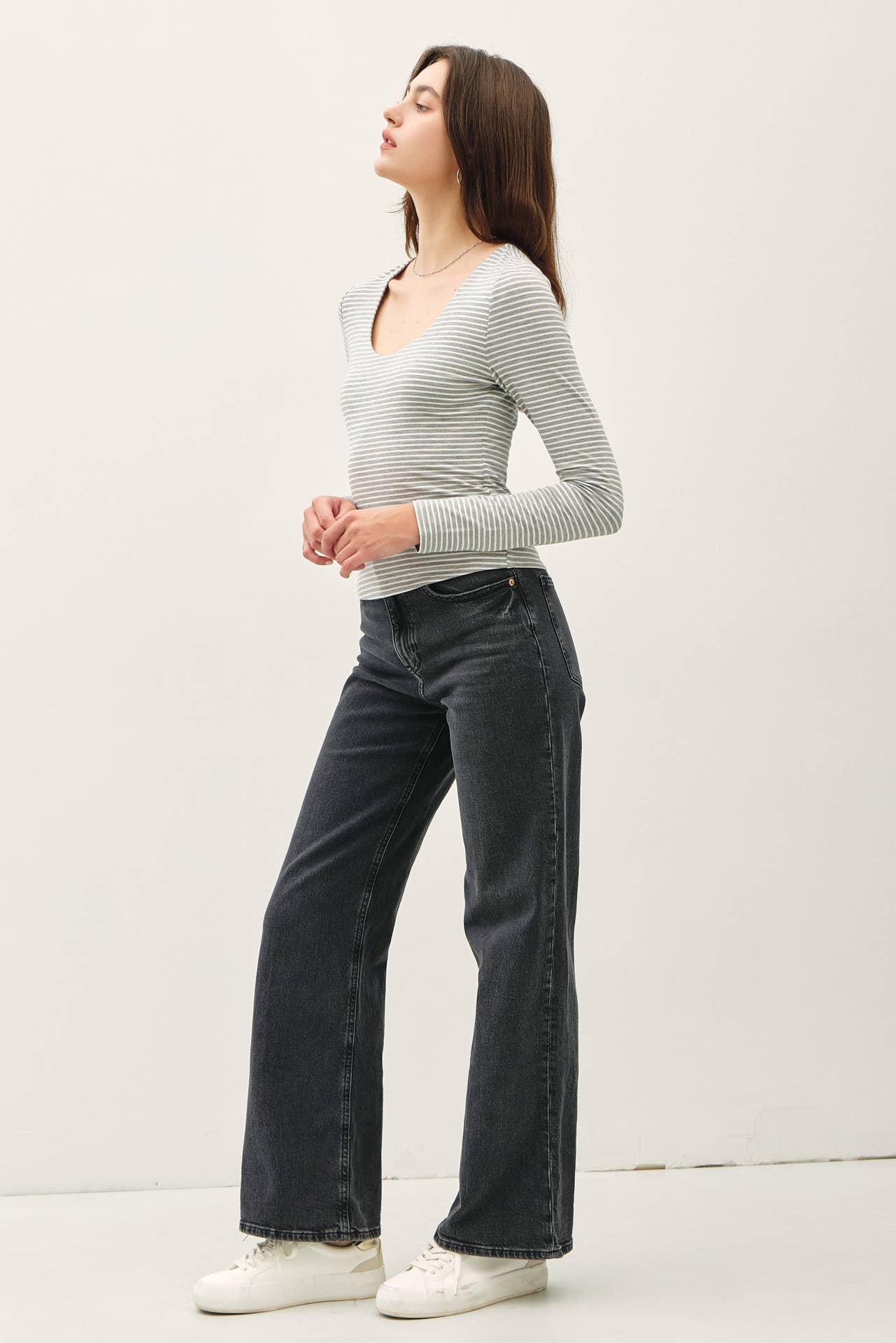 Be Cool - Vente Haut en maille – femme - TOP À MANCHES LONGUES RAYÉ ULTRA DOUX BASIQUE2