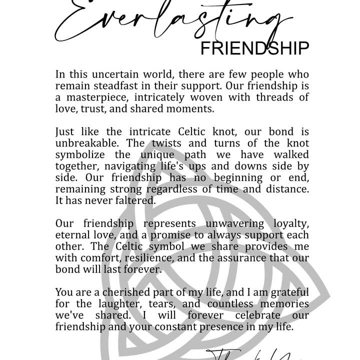 The Wristlet Bar - Wholesale Ornament - Story Ornament - Celtic Knot - Everlasting Friendship