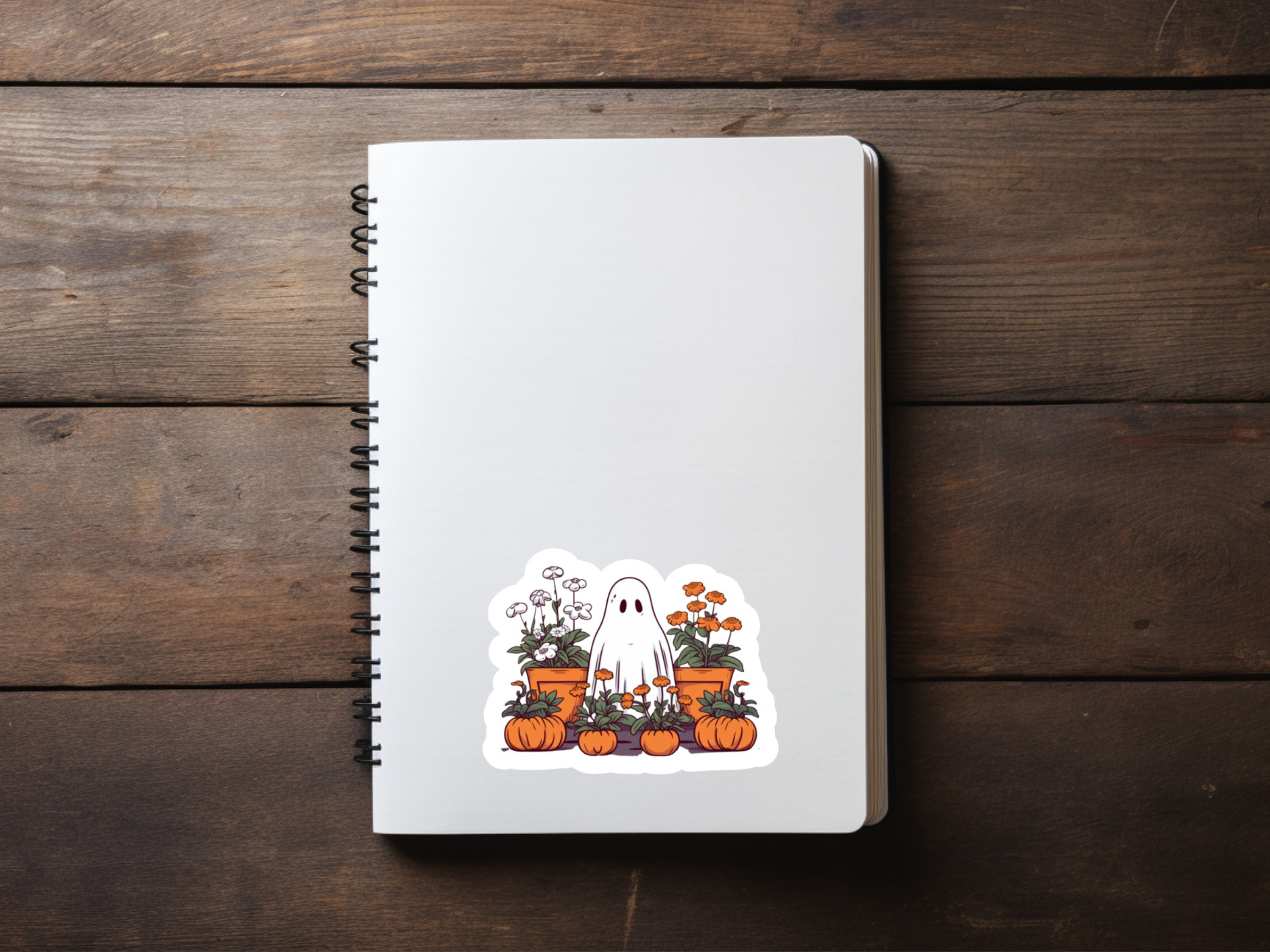 The Vinyl Rose - Wholesale Sticker - Ghost Pumpkin Sticker, Plant Sticker, Pumpkins, Fall Sticker1