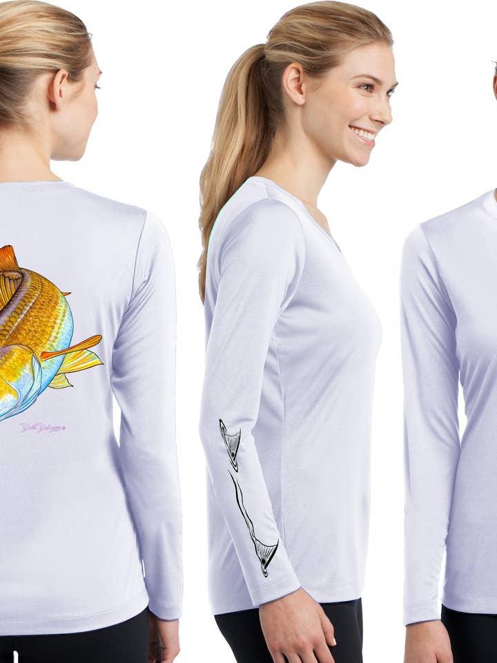 Haut à manches longues Redfish Performance pour femmes pour la vente par David Dunleavy