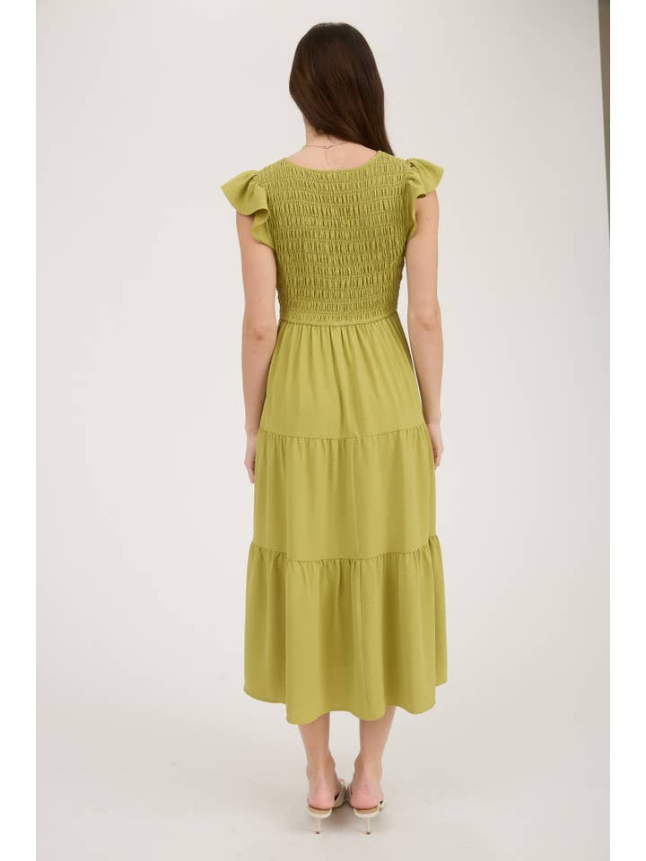 MINE - Wholesale Dress - Women's - FLUTTER SLEEVE MAXI DRESS37