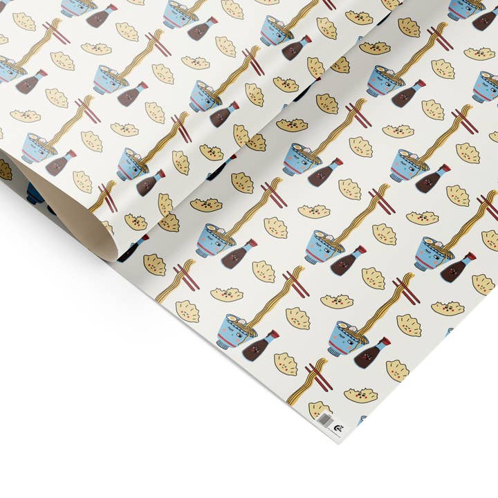Cadeaupapier, inpakpapier vel, de ramen en noedel wrap voor wholesale door Eat the Moon | Greeting cards and stationery