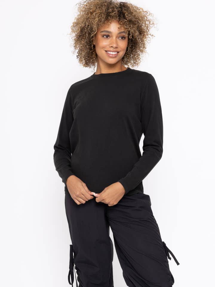 Mono B - Wholesale T-shirt (Zonder tekening) - Dames - Pima Bliss Boyfriend met lange mouwen5