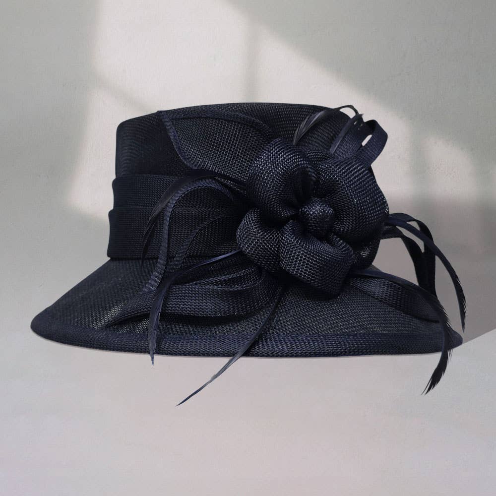 Sensibling Corp. - Wholesale Fascinator Hat - Women's - Flower Ribbon Feather Accented Sinamay Dressy Hat7