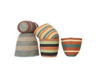 Crafts by Solid - Wholesale Basket - Handwoven "Fine Weave" Sisal Baskets - Colourful - XS to L6