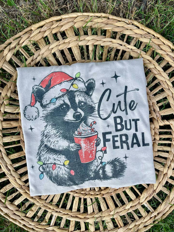 Cute But Feral Christmas (Gildan Tee) for wholesale by It's A Tee Party
