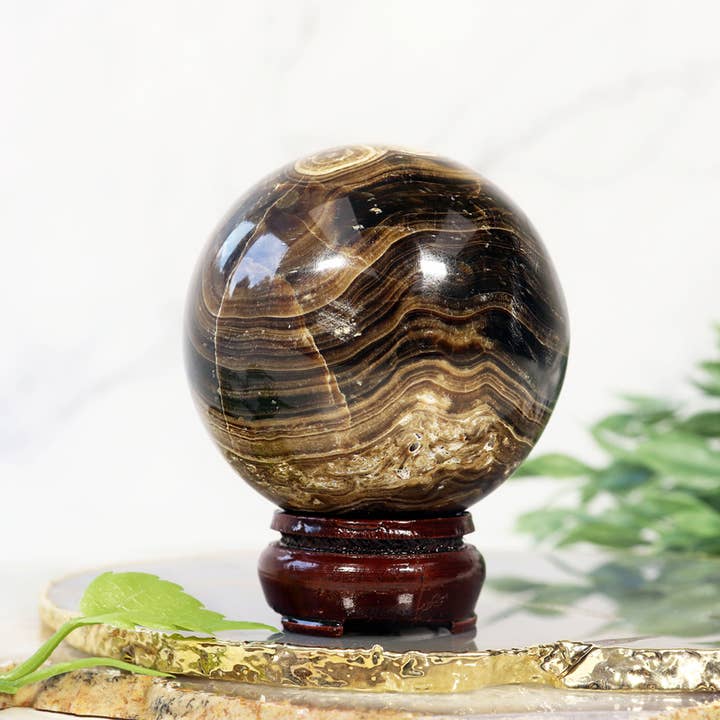 Natures Artifacts Inc - Wholesale Spiritual Stone/Crystal - Chocolate Calcite Sphere (Medium)5