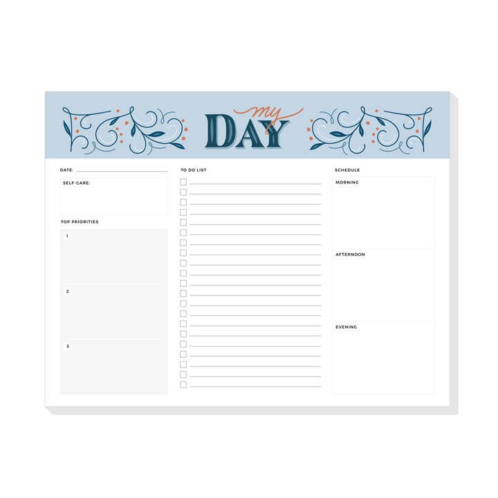 My Day Daily Planner Notepad for wholesale by By Amanda Fitz