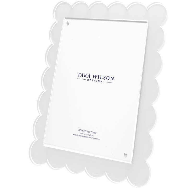 SCALLOP FRAME - 8 X 10 - WHITE for wholesale by Tara Wilson Designs