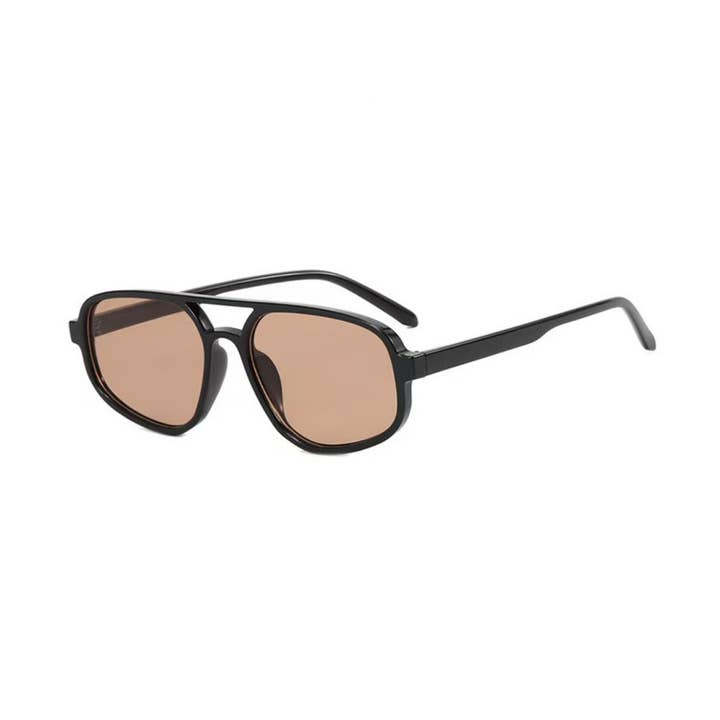 Classic Square Sunglasses – Black Frame / Brown Lens for wholesale by V by Vye Eyewear