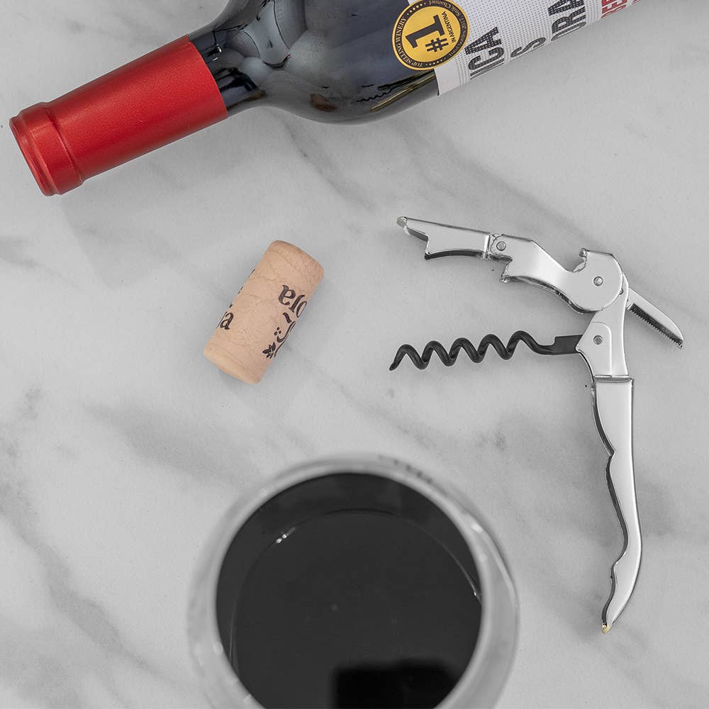 A Bar Above - Wholesale Bottle/Wine Opener - Wine Opener, Stainless Steel Handle with Black Corkscrew2