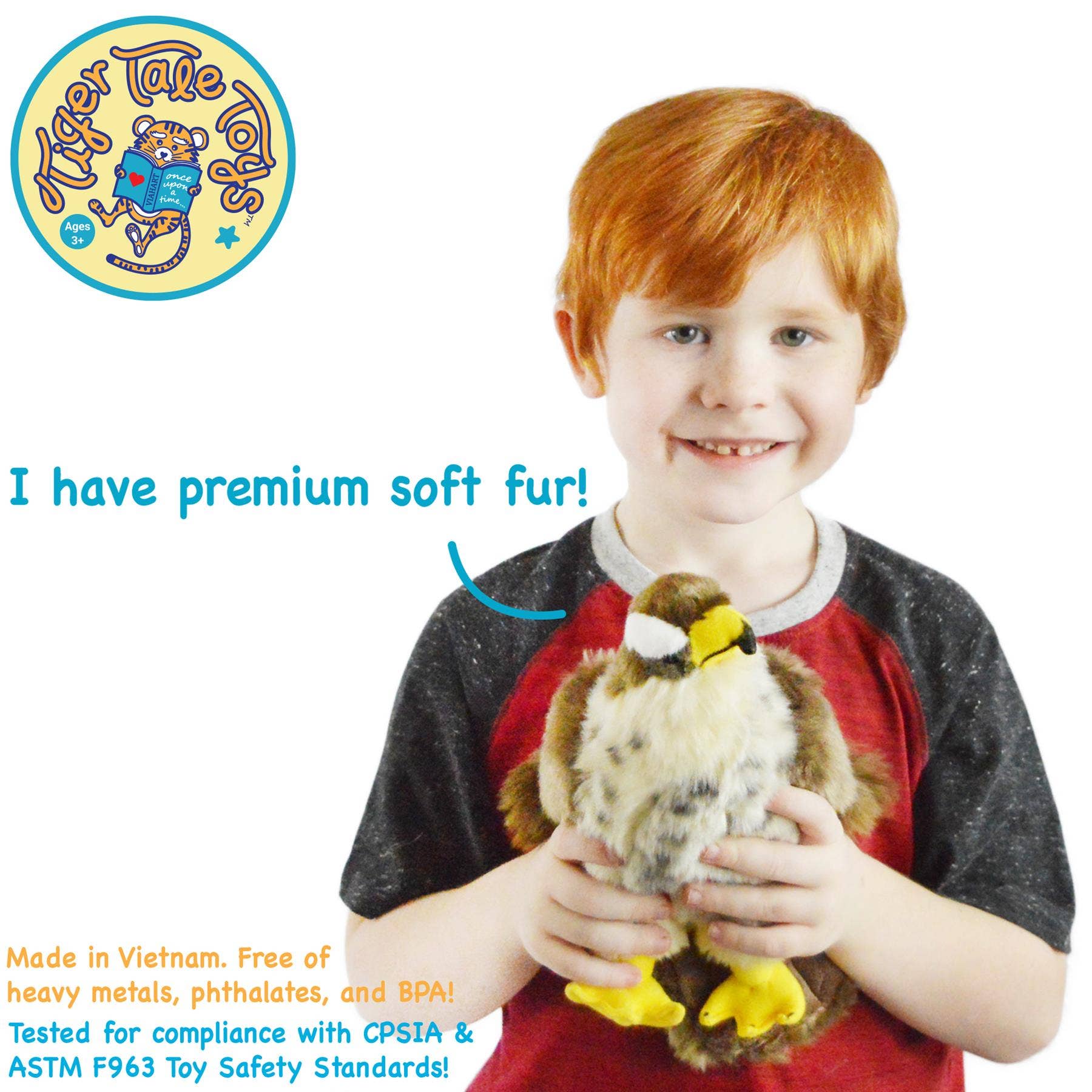 VIAHART Toy Co. - Wholesale Stuffed/Plush Toy - Kids & Baby - Percival The Peregrine Falcon | 9 Inch Stuffed Animal Plush4