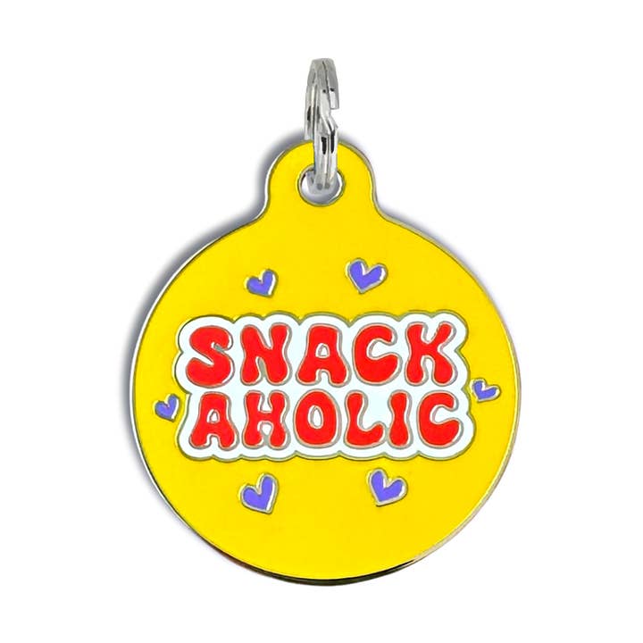 Dog Tag w/ Personalized QR Code - Snackaholic for wholesale by Bad Tags