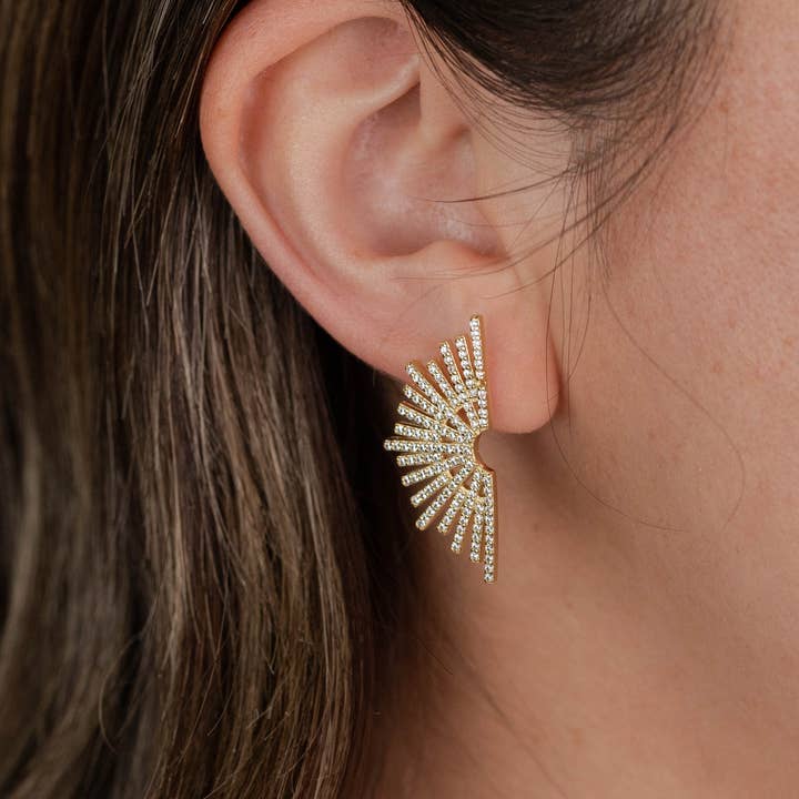 JaxKelly - Wholesale Dangle Earrings - Celestial - Sunburst - Gold Earrings3