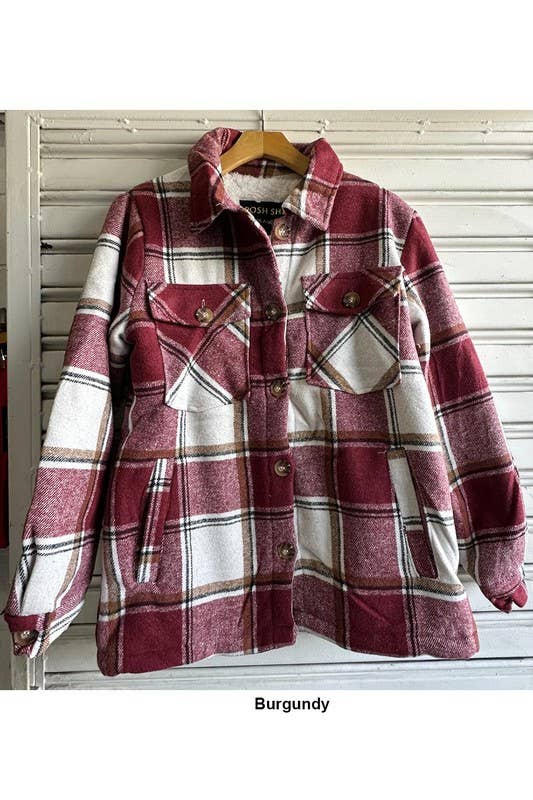 Color 5 – wholesale Skjortjacka/jackett – Dam – Flanellskjorta med rutmönster och foder av päls, med fickor.9