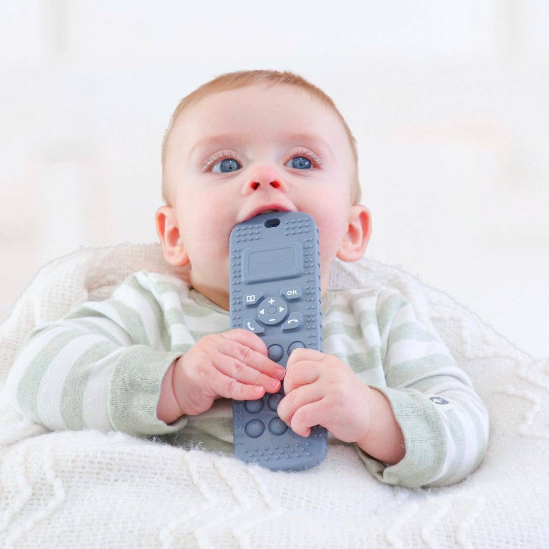 Arctic Blue Sensory Popper Teether Phone for wholesale on Faire13