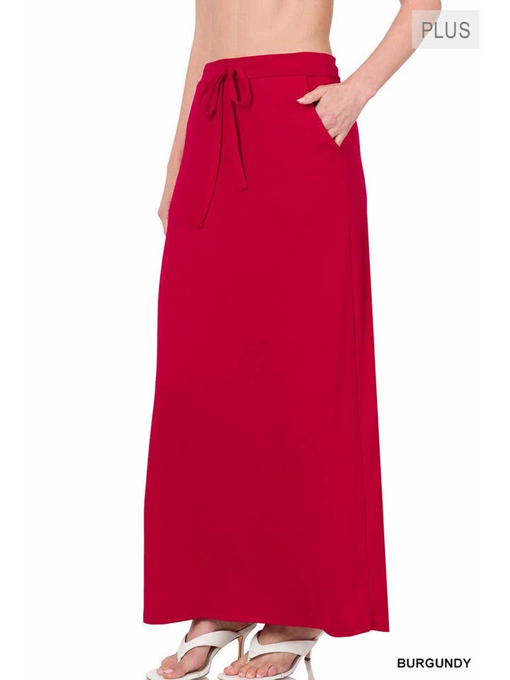 Vanilla Monkey - Wholesale Skirt - Women's - Plus Maxi Skirt Drawstring & Pockets