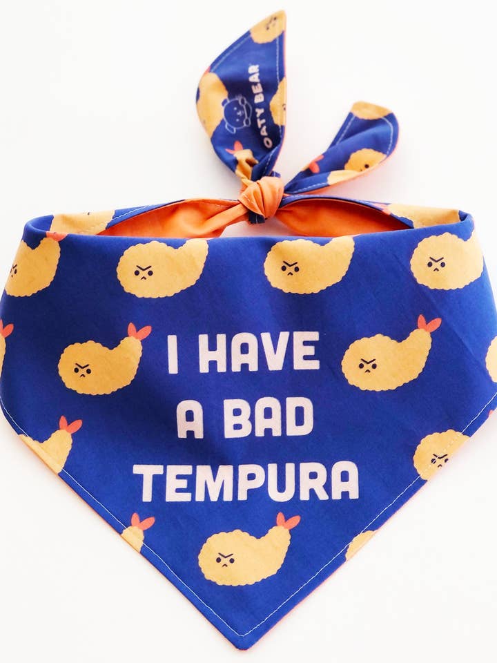 Bandana pour chien Tempura mauvais pour la vente par Oaty Bear: Cute Accessories for Cute Dogs