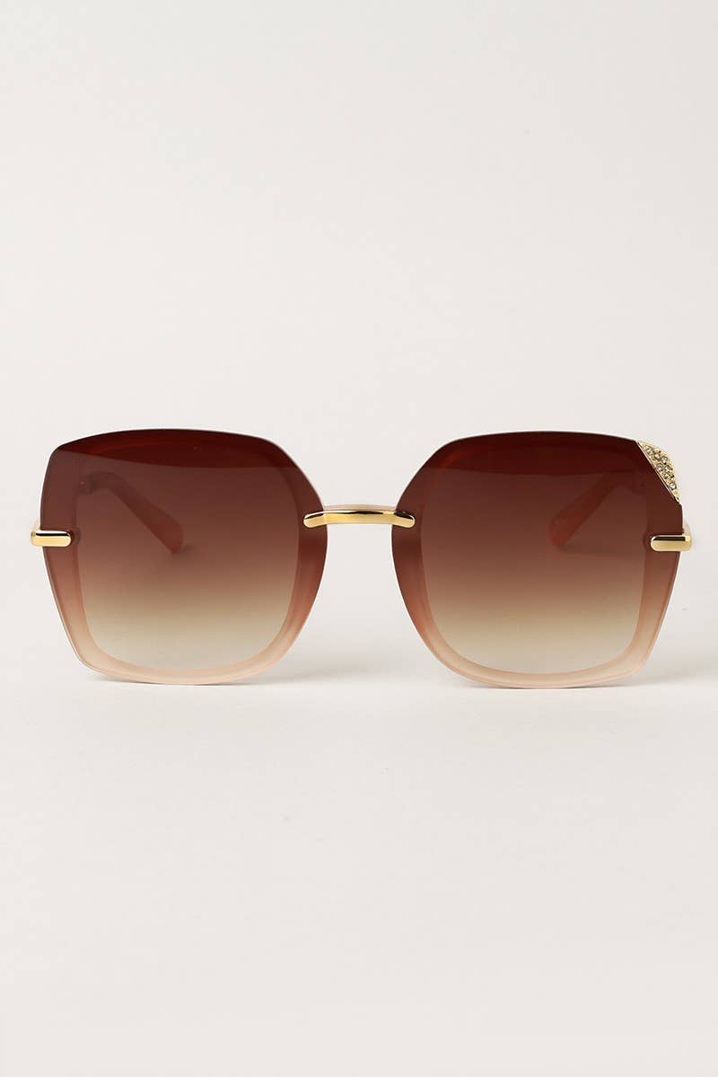  ASSORTED COLOR Women's Square Sunglasses with Rhinestone for wholesale on Faire6