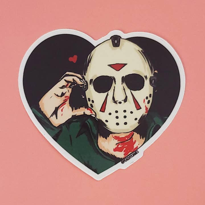 Autocollant en vinyle Jason Voorhees - Horror Icone Fan Art Heart pour la vente par PeachyxJames