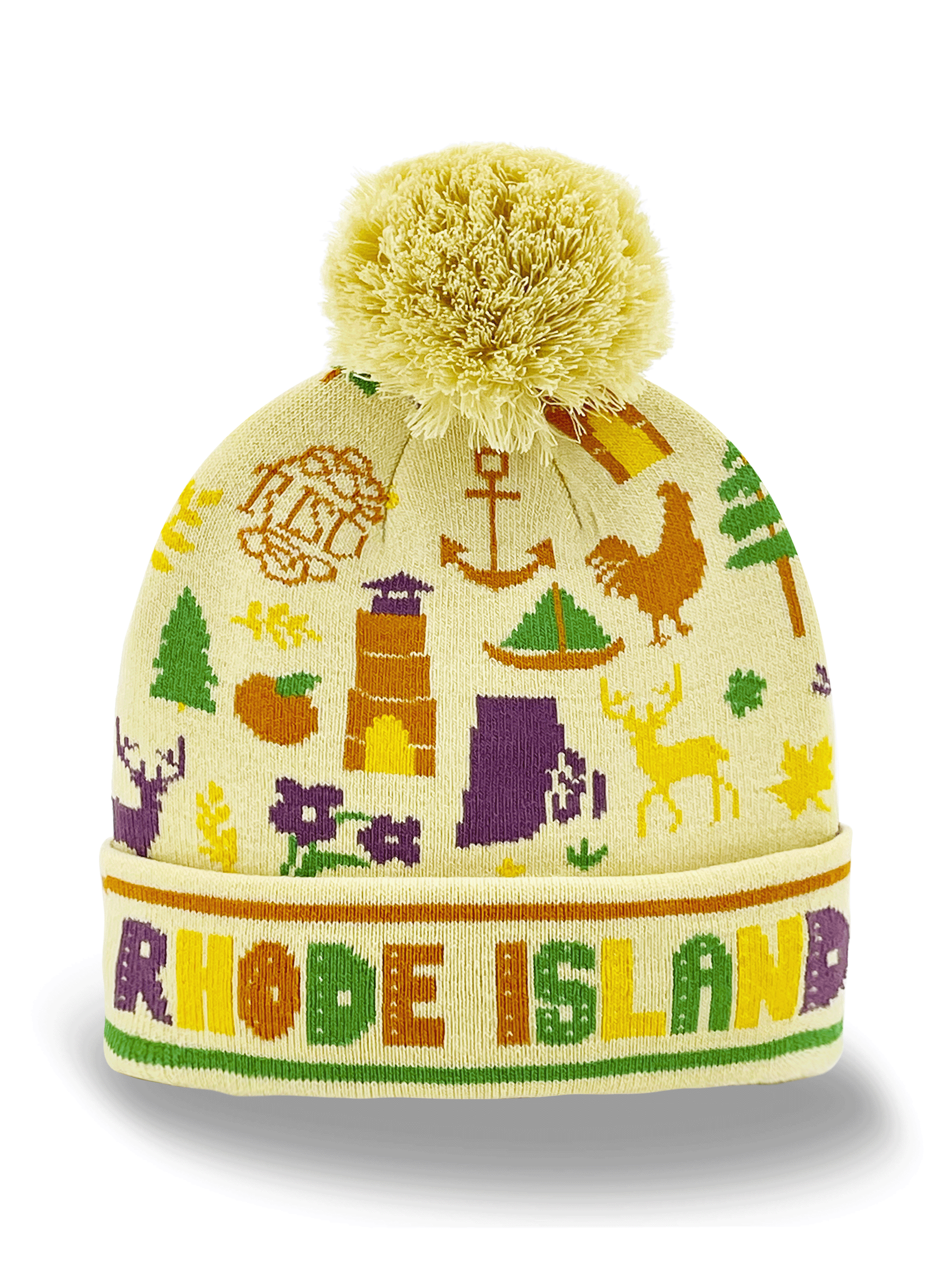 Northern Icons Creations INC - Wholesale Beanie - Unisex - Rhode Island Knit Beanie Winter Hat with Pom Pom | Ocean State Souvenir Gift0