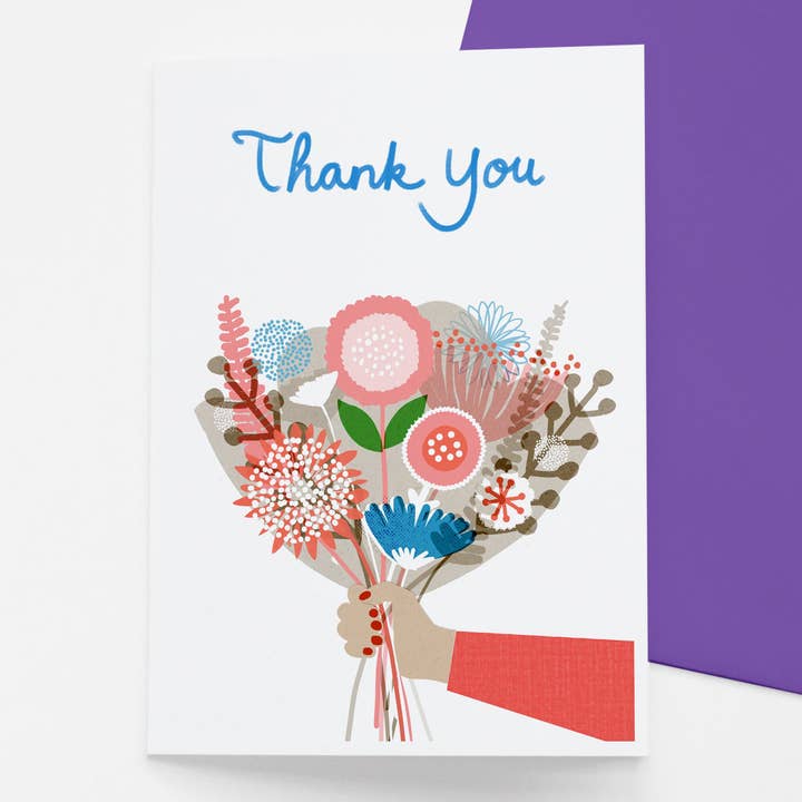 Sweet bouquet Thank you card for wholesale by Francesca Iannaccone