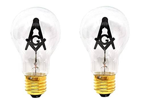 Mandala Crafts – Lâmpada/disco por atacado – Mandala Crafts E27 3W Freemason Lightbulb Presentes de maçom para homens - Scottish Rite Shriners Prince Hall Presentes maçônicos para homens ÃÂ Freemason Square e bússola emblema lâmpada para decoração de altar0