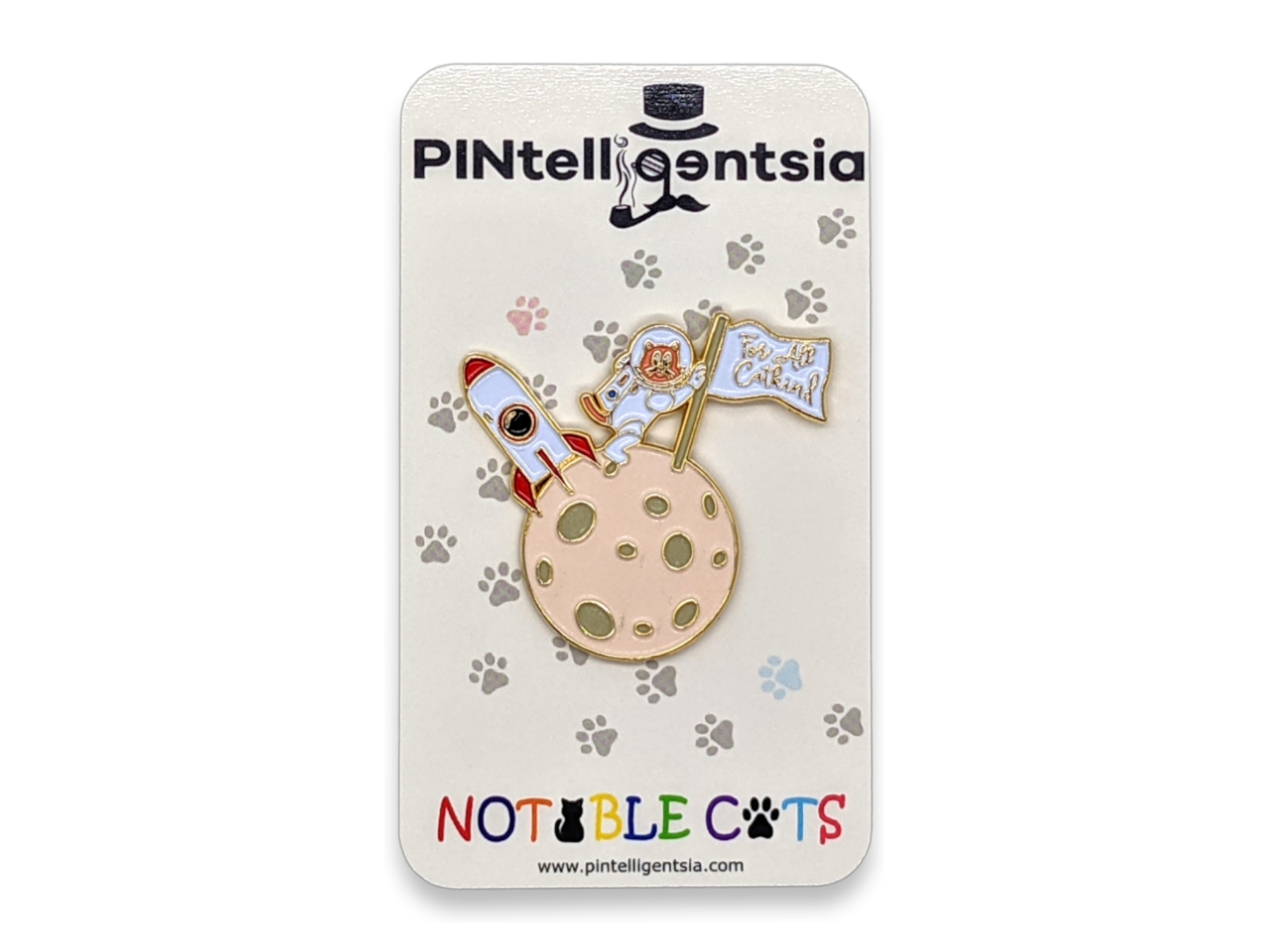 PINtelligentsia - Wholesale Reversspeld/knoop - Neil Armstrong emaille pin - „Neil Catstrong” gloeiende pin!1