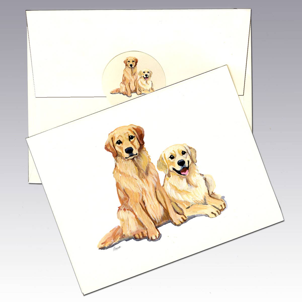 Zeppa Studios - Vente Assortiments de papeterie/cartes - Cartes de billets Golden Retriever0