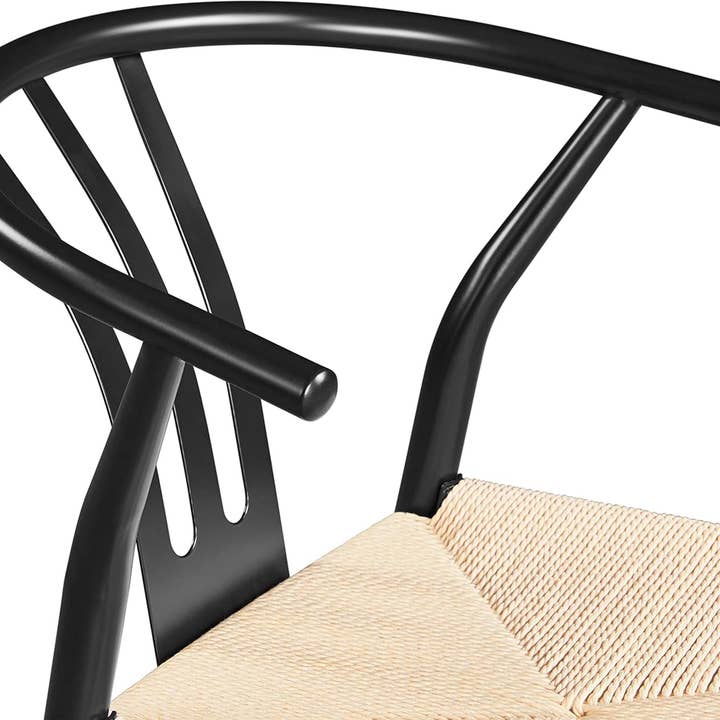 Black Rattan Weave Dining Chairs Set 2 Mid Century Modern for wholesale on Faire4