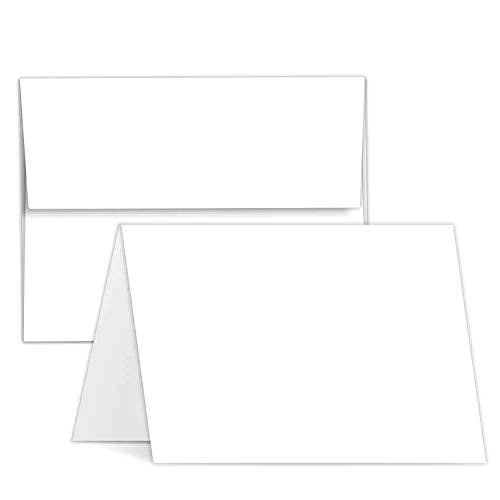 Gratulationskortset - 5x7 tomt vitt kartong och kuvert Bulk Set med 50 för wholesale av Fine Cardstock