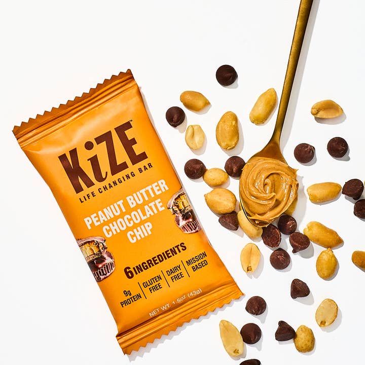 KiZE Life Changing Bars - Wholesale Snack Bar - Peanut Butter Chocolate Chip, Protein Snack Bar, 1.5oz, 10ct3