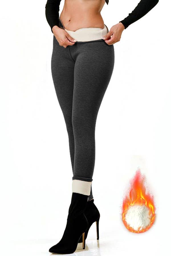 Color 5 - Wholesale Fashion Leggings - Women's - Lambskin thermal fur lined high waist winter warm leggings8