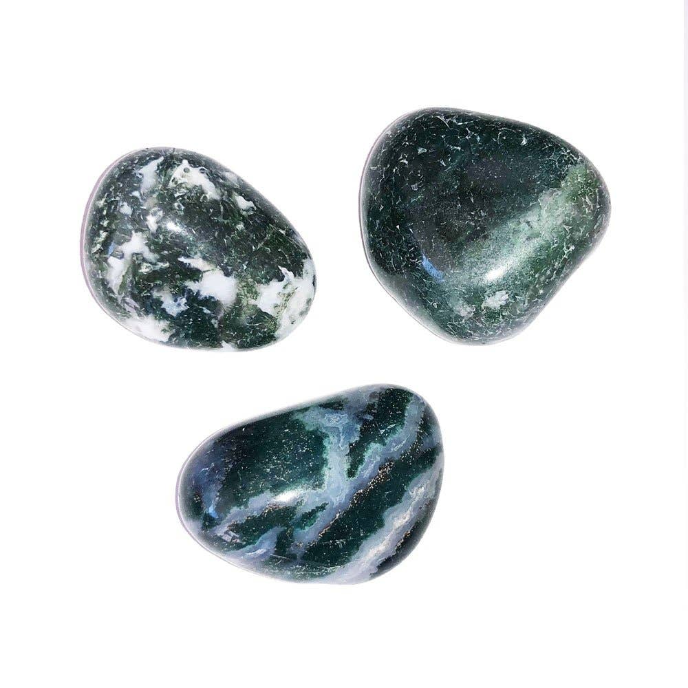 France Mineraux – wholesale Spiritual stone/crystal – Moss Agate Rolled Stone